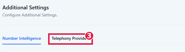 The Telephony Provider tab